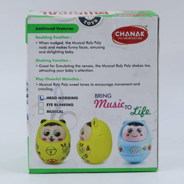Musical Roly Poly Toy, Non-Toxic, BPA Free Plastic Toy, Suitable for Kids above 3 Months, BIS Approved (Yellow) - Image 4