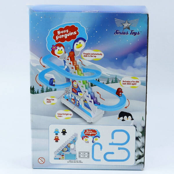 3 Penguin Slide Toy Set, Funny Automatic Stair - Climbing Penguin Cartoon Race Track Set Little Lovely Penguins Slide Toy Escalator Toy with Lights and Music - Image 5
