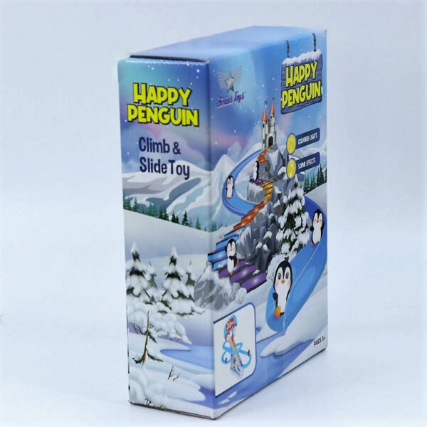 3 Penguin Slide Toy Set, Funny Automatic Stair - Climbing Penguin Cartoon Race Track Set Little Lovely Penguins Slide Toy Escalator Toy with Lights and Music - Image 4