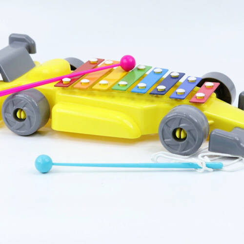 2 in 1 Multicolor Musical Car cum Xylophone Toy with 8 Metal Nodes and 2 Mallets | BIS approved