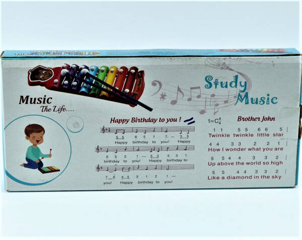 Colorful Hand Knocks the Xylophone Musical Toy with 8 Different Tones and 2 Wooden Mallets for Kids - Image 4