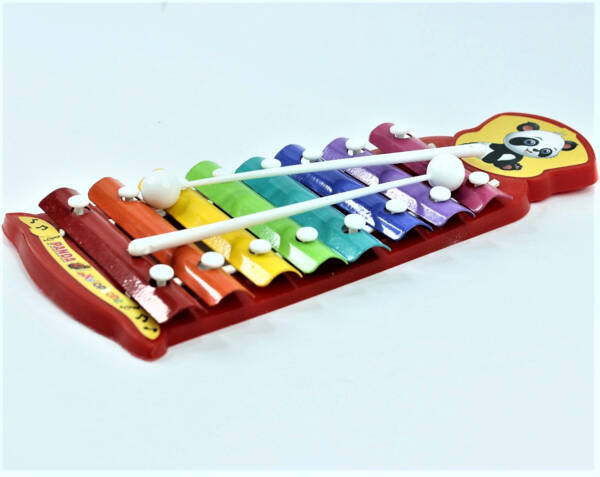 Colorful Hand Knocks the Xylophone Musical Toy with 8 Different Tones and 2 Wooden Mallets for Kids - Image 3