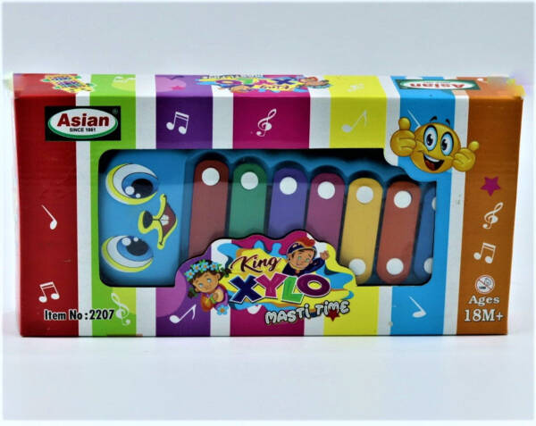 King Xylo Masti Time Bright Color Xylophone – 7 Smooth Nodes 2 Non Toxic Mallets - Image 2
