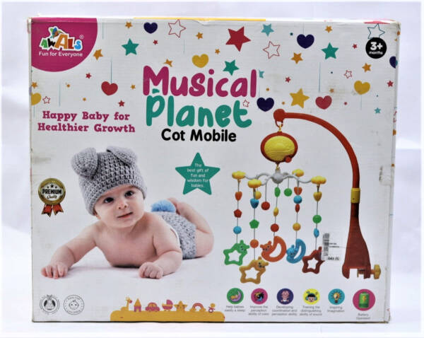 Awal’s Musical Planet Cot Mobile – Happier Baby for Healthier Growth Help Baby Sleep Blissfully with Mesmerizing Melody and Visual Effects - Image 2