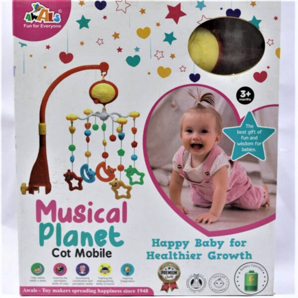 Awal’s Musical Planet Cot Mobile – Happier Baby for Healthier Growth Help Baby Sleep Blissfully with Mesmerizing Melody and Visual Effects - Image 3