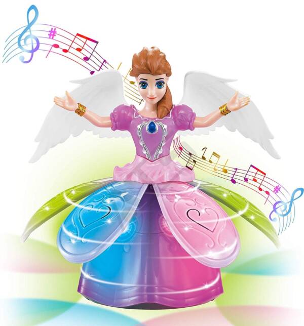 Angel Girl with Light and Music, Dancing Rotating Musical Fairy Princes Angel Doll Toy for Kids (Angel Girl) - Image 2