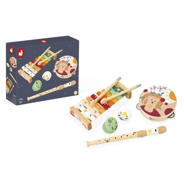 Janod Musical Set of 5 Wooden Instruments - Sunshine - Image 4