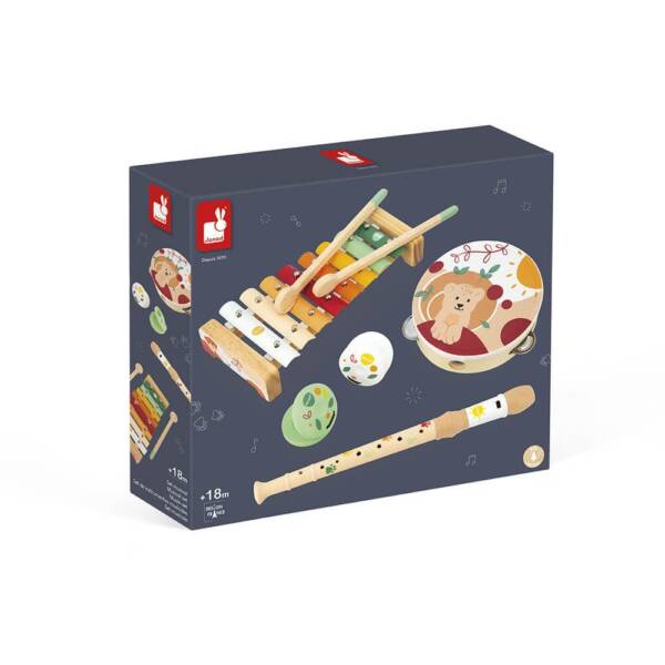 Janod Musical Set of 5 Wooden Instruments - Sunshine - Image 3